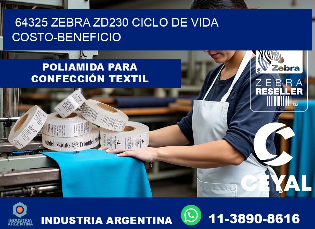 64325 Zebra ZD230 ciclo de vida costo-beneficio