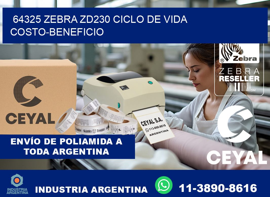 64325 Zebra ZD230 ciclo de vida costo-beneficio