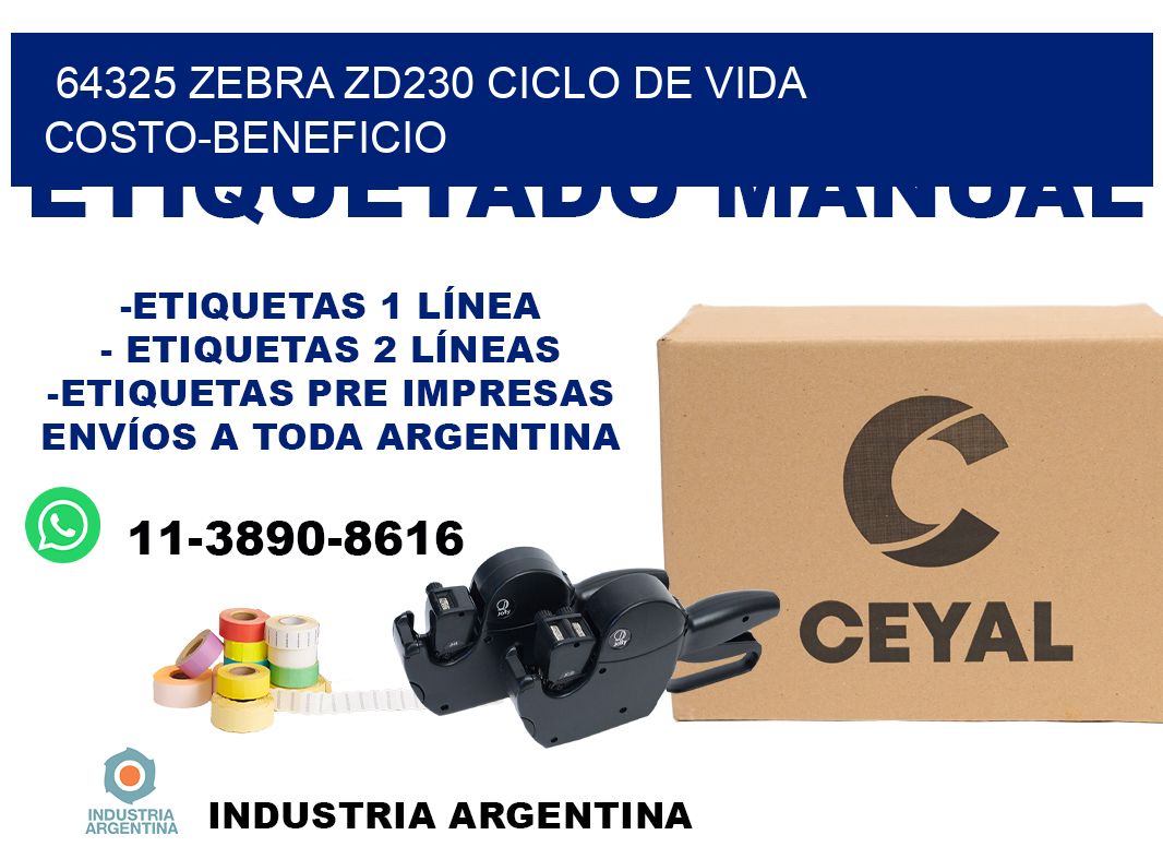 64325 Zebra ZD230 ciclo de vida costo-beneficio