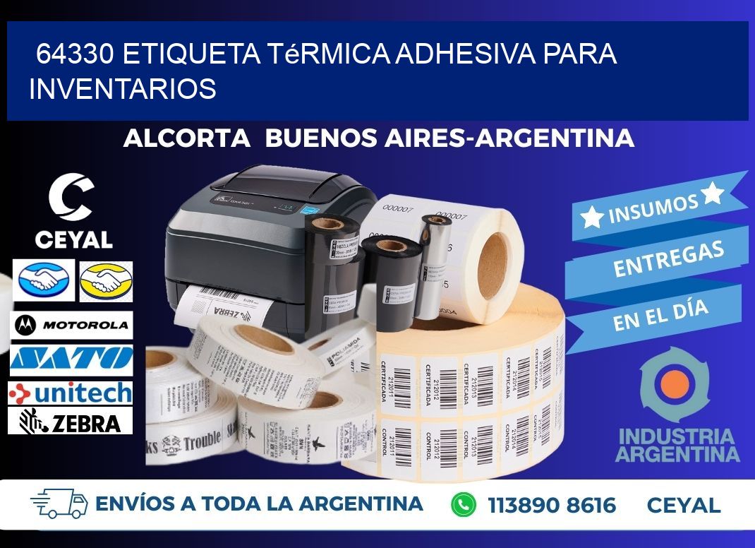 64330 Etiqueta térmica adhesiva para Inventarios