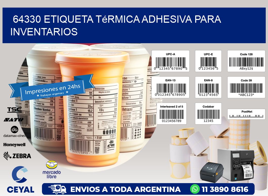 64330 Etiqueta térmica adhesiva para Inventarios