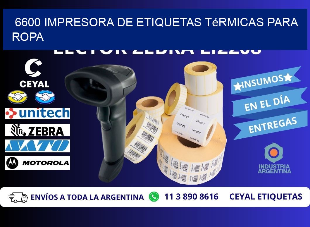 6600 impresora de etiquetas térmicas para ropa