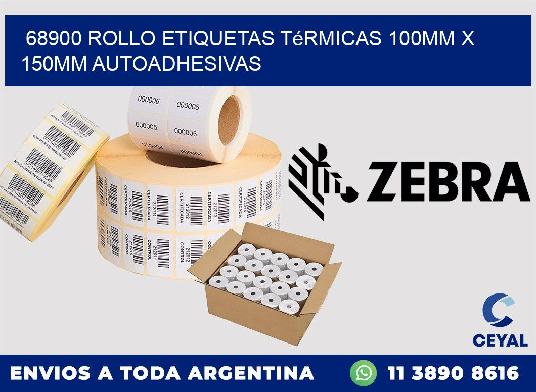 68900 Rollo Etiquetas Térmicas 100mm X 150mm Autoadhesivas