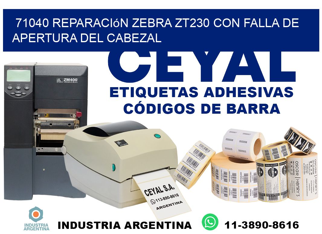 71040 reparación zebra zt230 con falla de apertura del cabezal