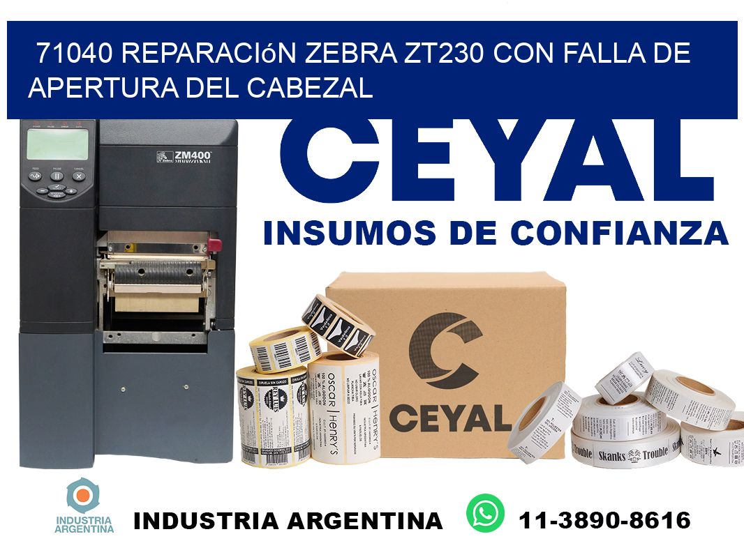 71040 reparación zebra zt230 con falla de apertura del cabezal