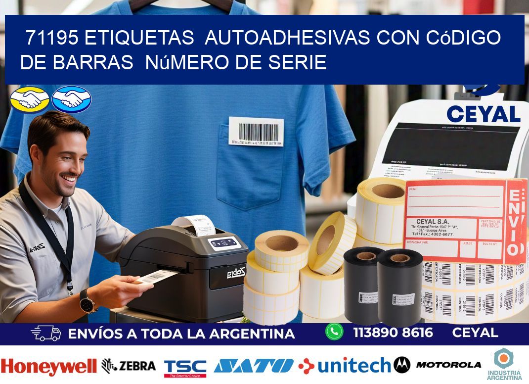 71195 etiquetas  autoadhesivas con código de barras  número de serie