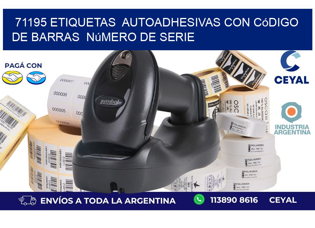 71195 etiquetas  autoadhesivas con código de barras  número de serie