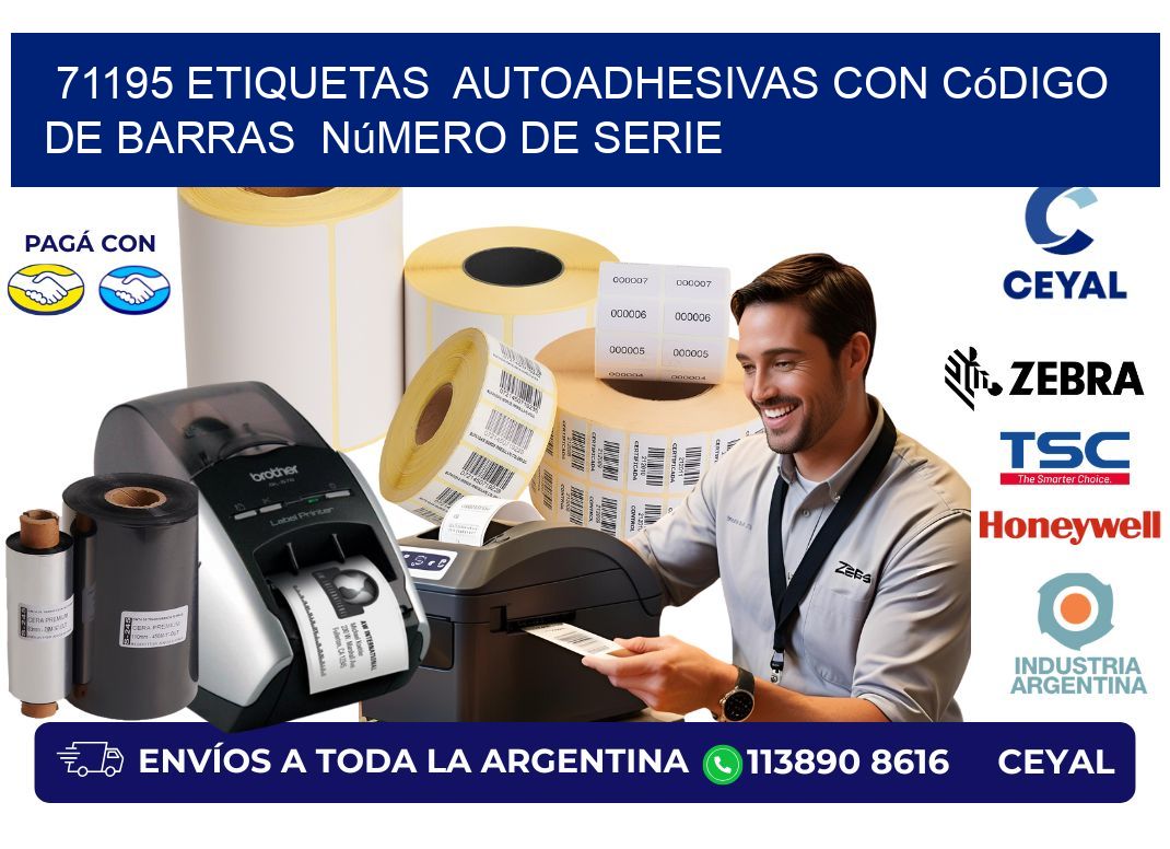 71195 etiquetas  autoadhesivas con código de barras  número de serie