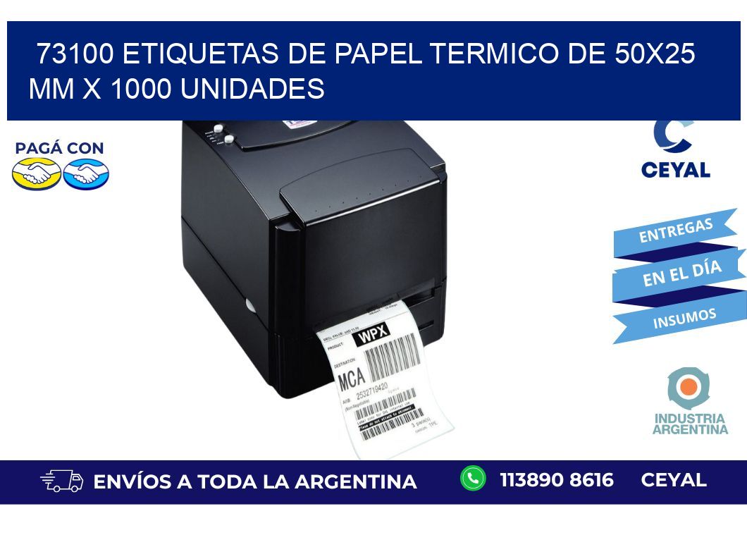 73100 Etiquetas De Papel Termico De 50x25 Mm X 1000 Unidades