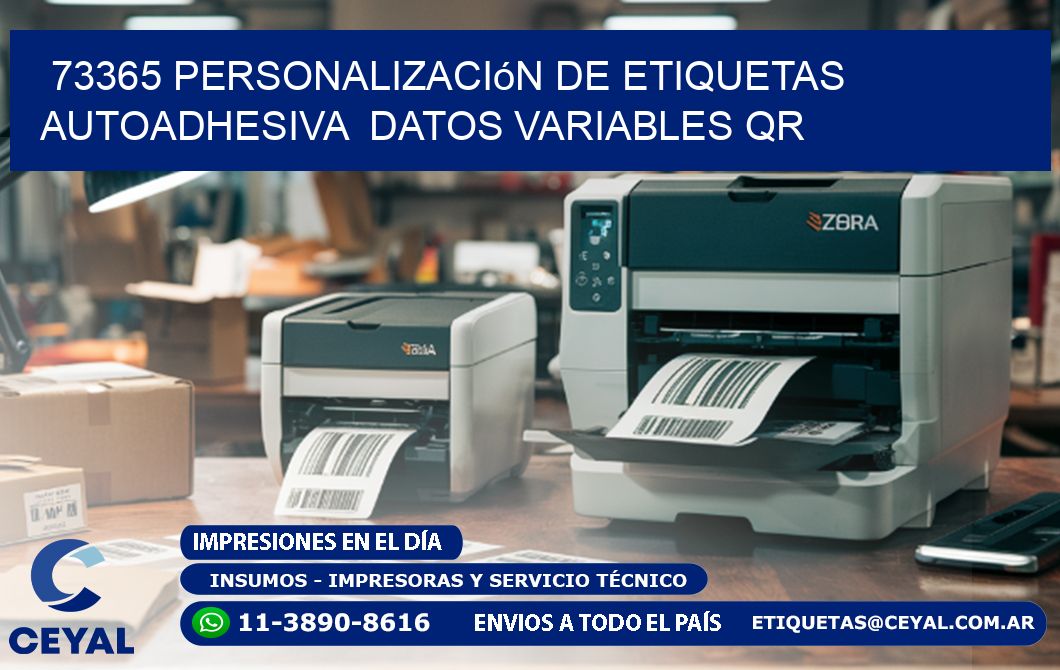 73365 Personalización de etiquetas autoadhesiva  datos variables QR
