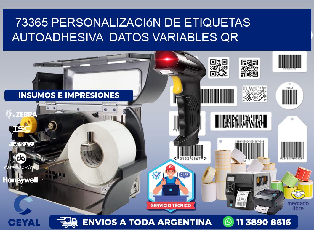73365 Personalización de etiquetas autoadhesiva  datos variables QR