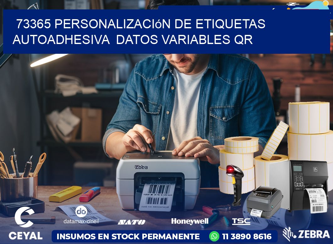 73365 Personalización de etiquetas autoadhesiva  datos variables QR