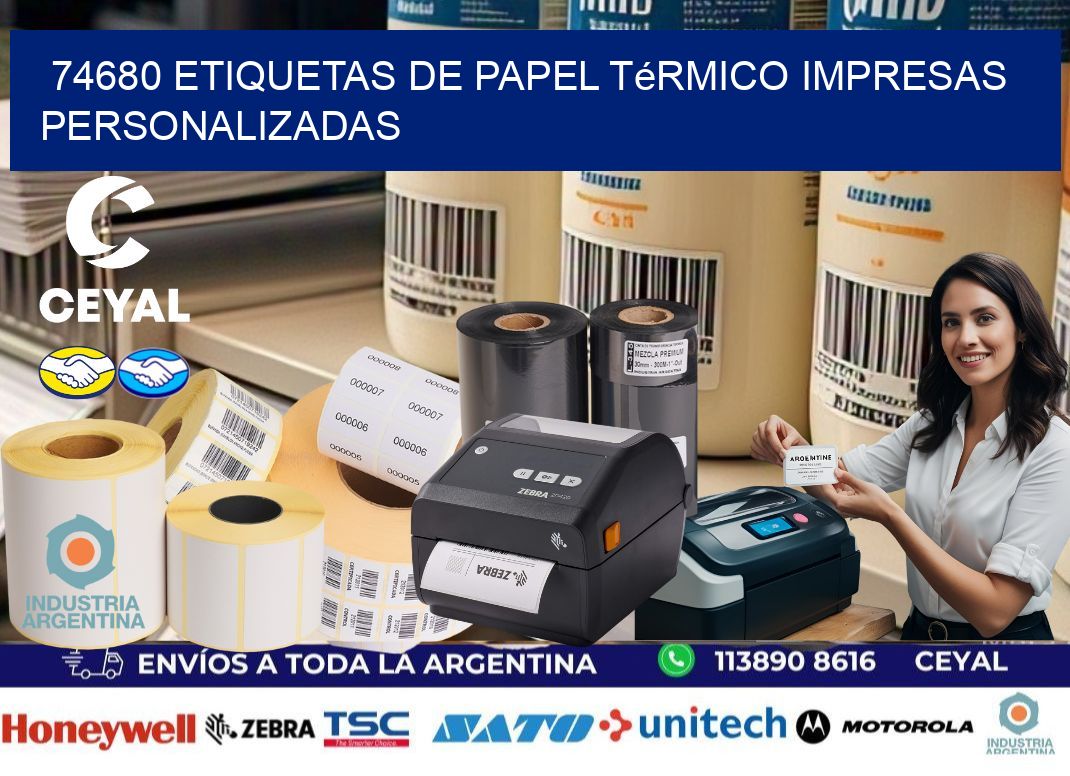 74680 Etiquetas de papel térmico impresas personalizadas