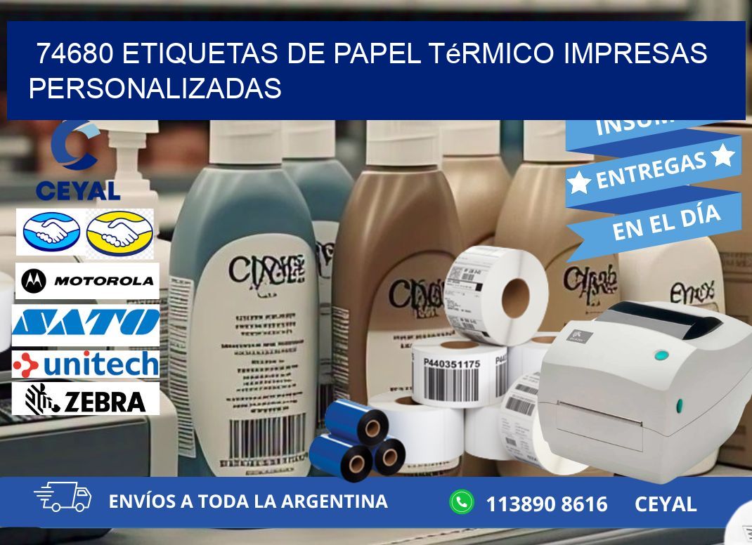 74680 Etiquetas de papel térmico impresas personalizadas