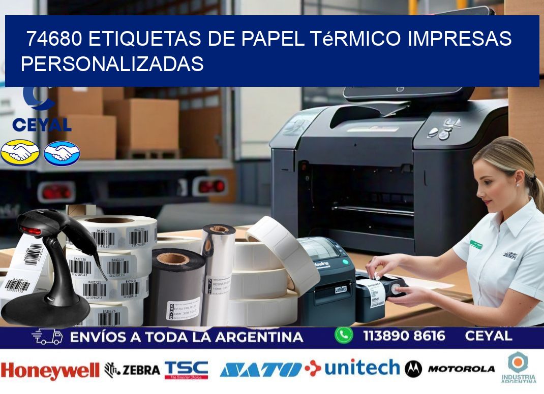 74680 Etiquetas de papel térmico impresas personalizadas