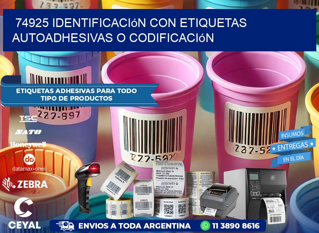 74925 identificación con etiquetas autoadhesivas o codificación