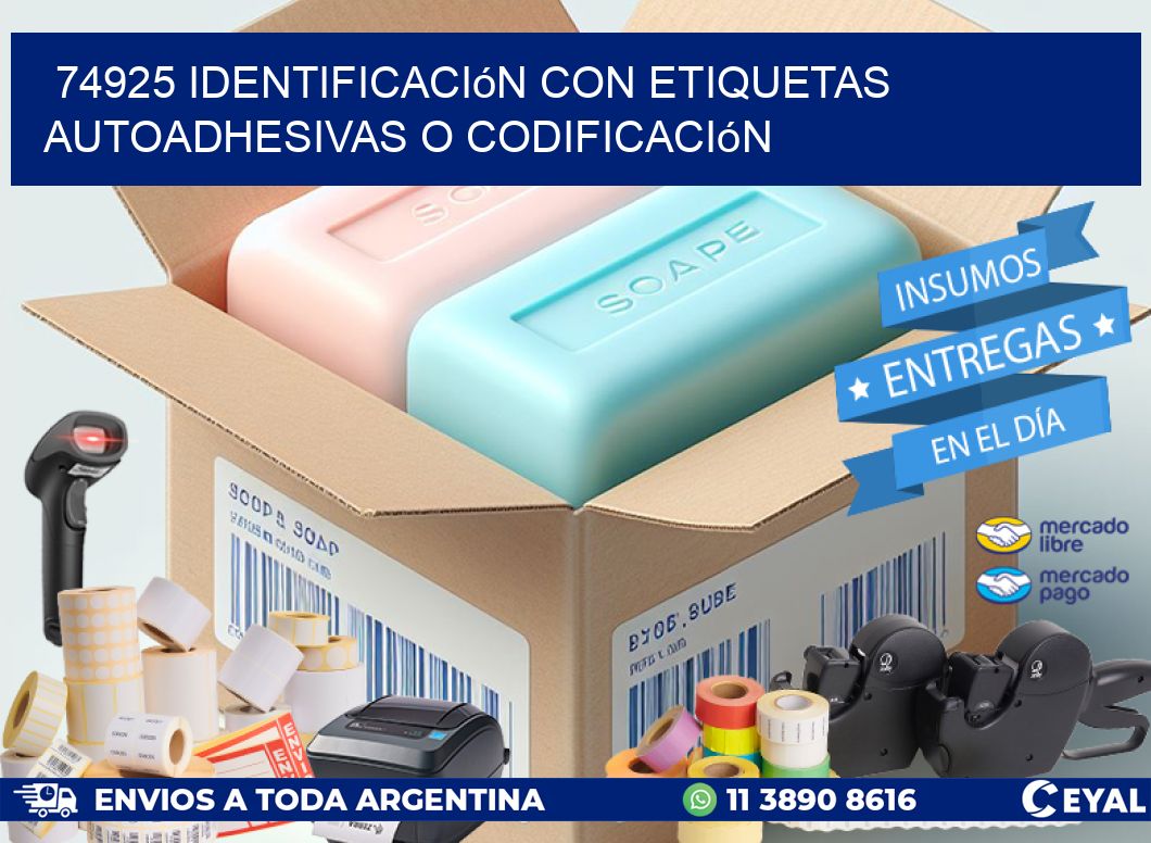 74925 identificación con etiquetas autoadhesivas o codificación
