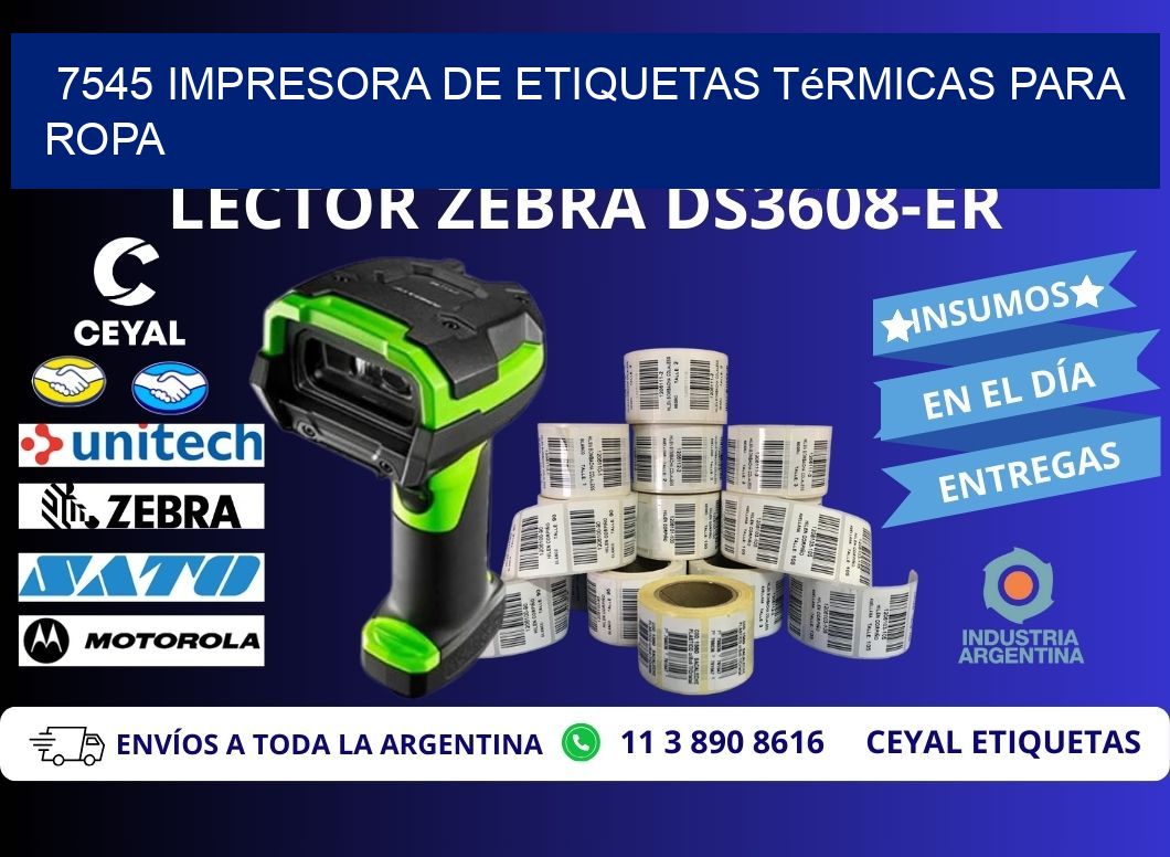 7545 impresora de etiquetas térmicas para ropa