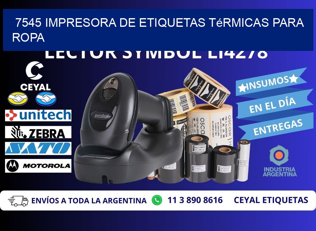 7545 impresora de etiquetas térmicas para ropa