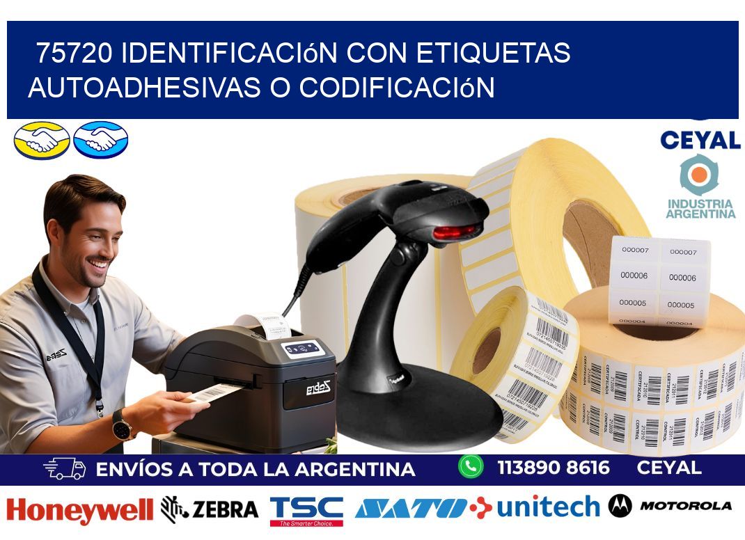 75720 identificación con etiquetas autoadhesivas o codificación