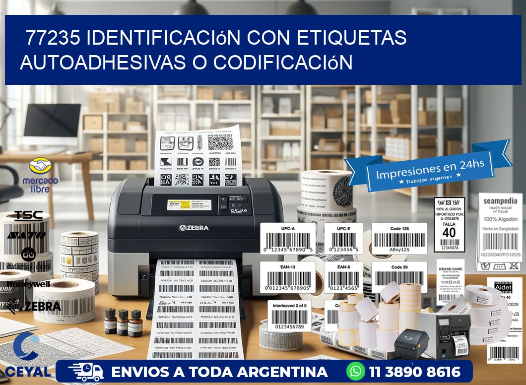 77235 identificación con etiquetas autoadhesivas o codificación