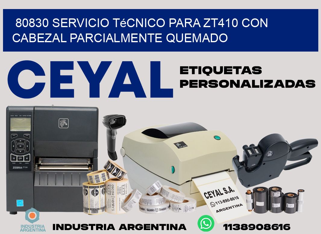 80830 servicio técnico para zt410 con cabezal parcialmente quemado