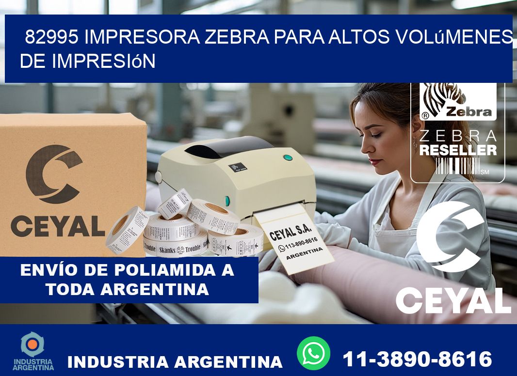 82995 impresora zebra para altos volúmenes de impresión
