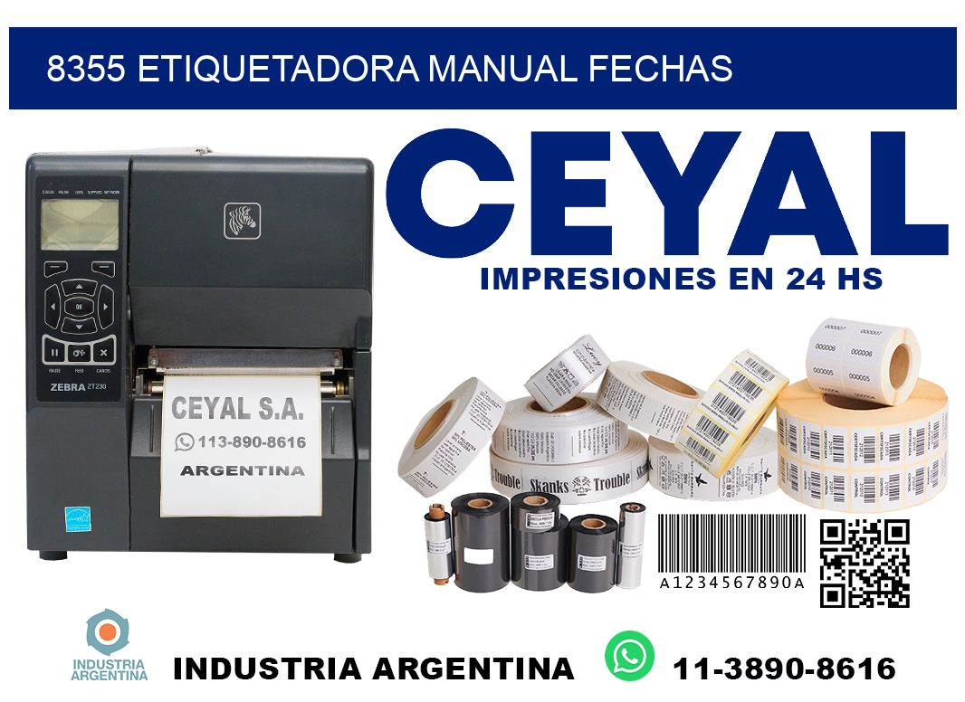 8355 etiquetadora manual fechas