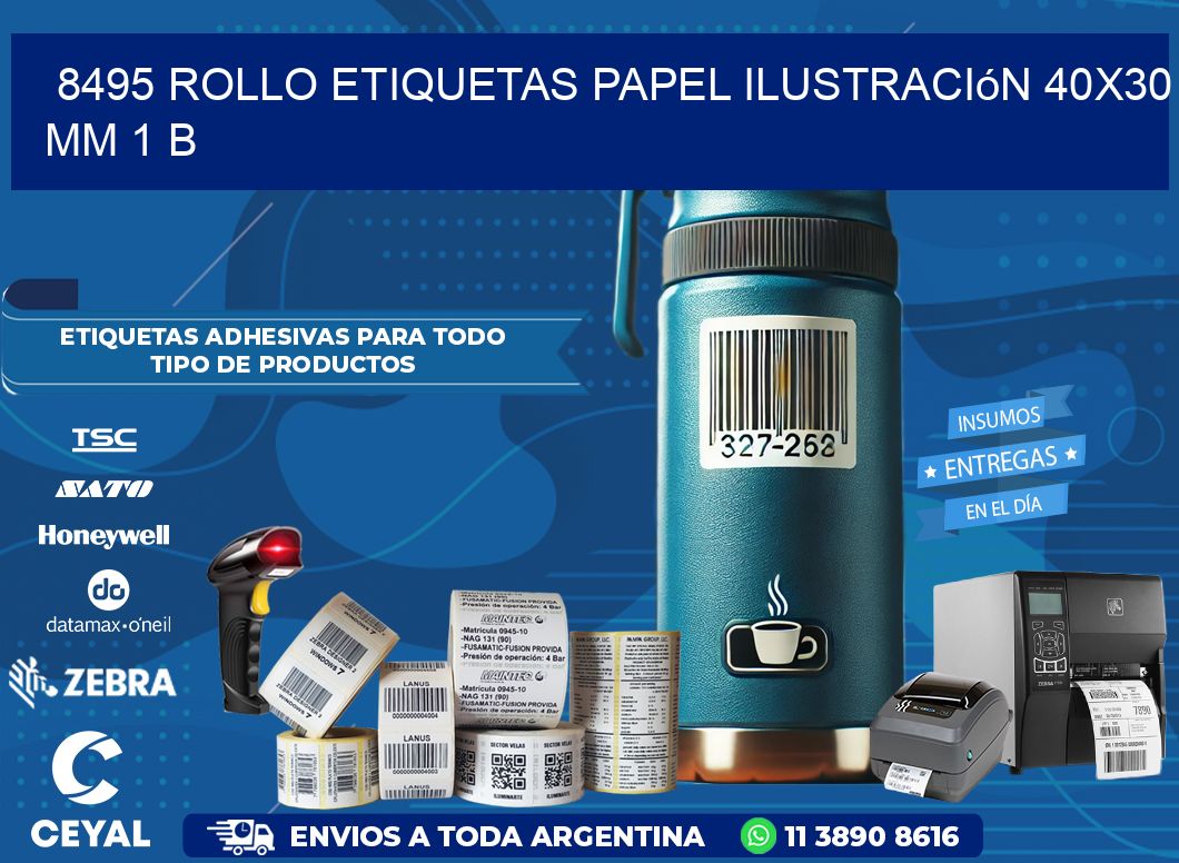 8495 Rollo Etiquetas Papel Ilustración 40x30 Mm 1 B