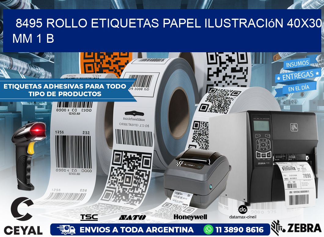 8495 Rollo Etiquetas Papel Ilustración 40x30 Mm 1 B
