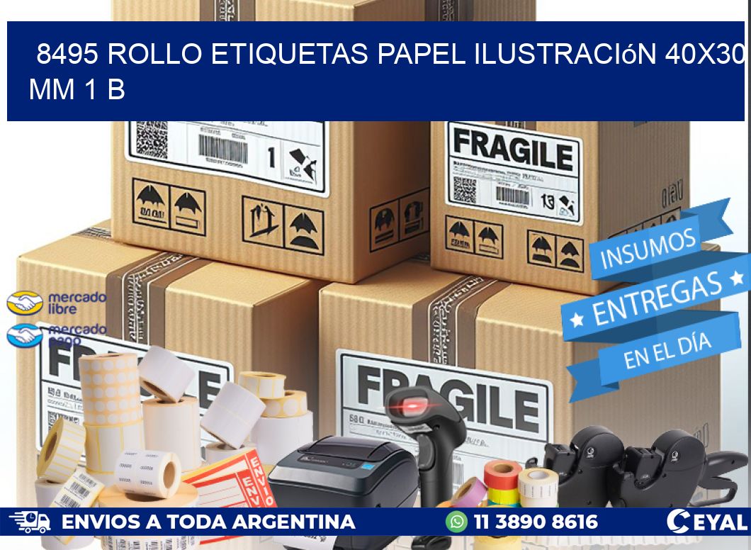 8495 Rollo Etiquetas Papel Ilustración 40x30 Mm 1 B