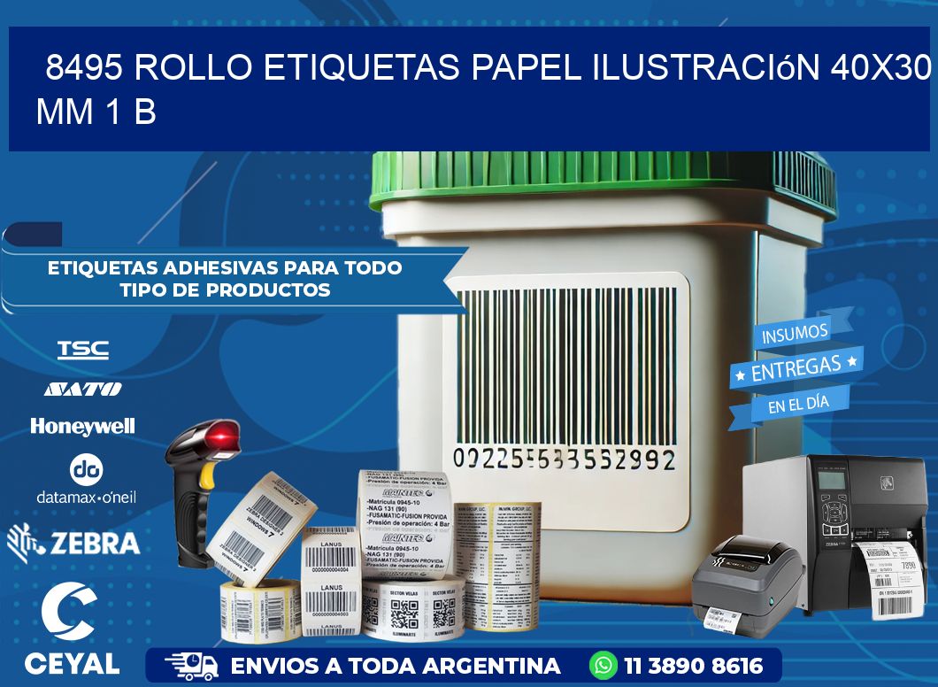 8495 Rollo Etiquetas Papel Ilustración 40×30 Mm 1 B