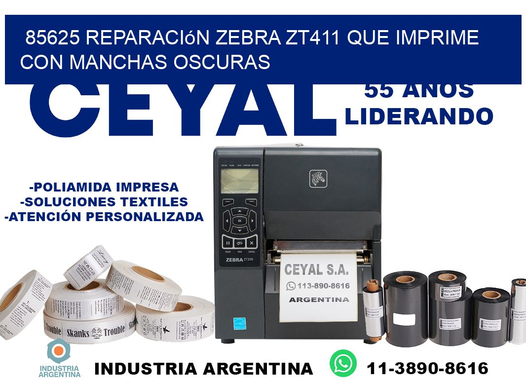 85625 reparación zebra zt411 que imprime con manchas oscuras