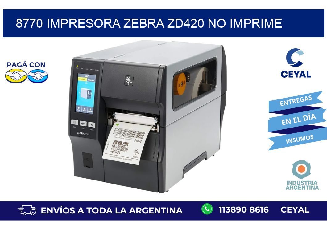 8770 Impresora Zebra ZD420 no imprime