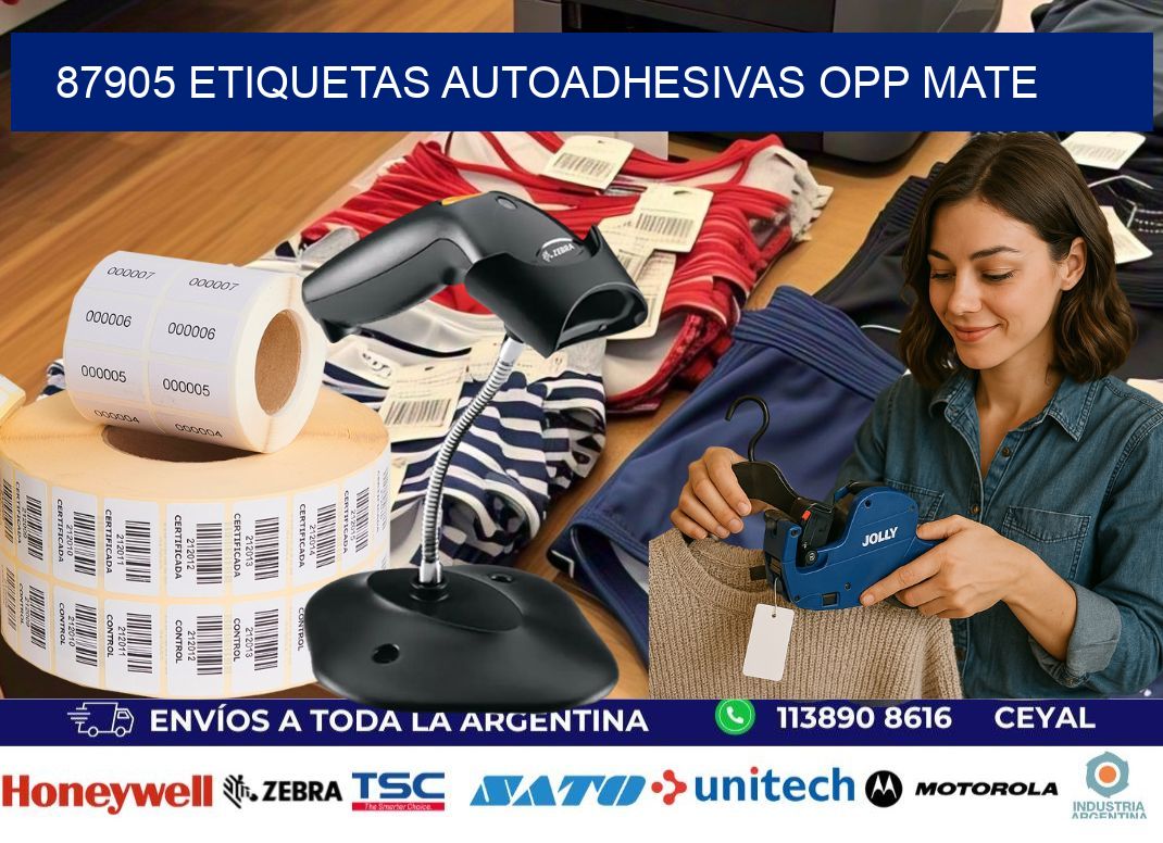 87905 etiquetas autoadhesivas Opp Mate