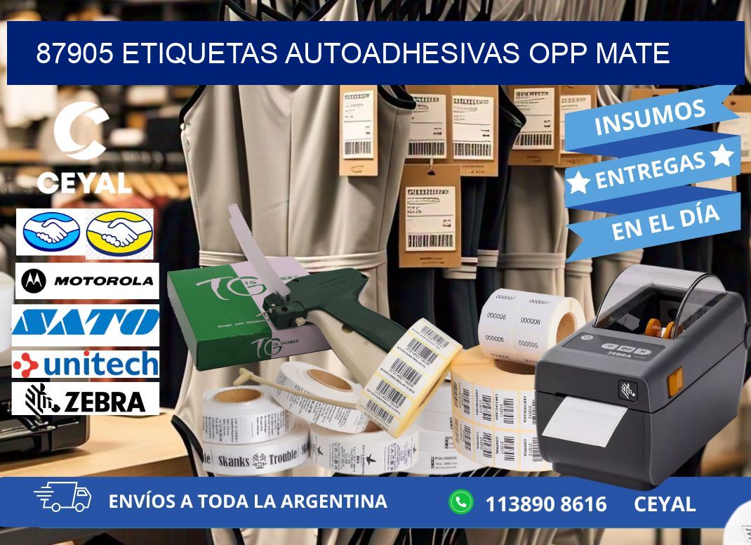 87905 etiquetas autoadhesivas Opp Mate