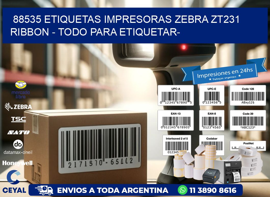 88535 etiquetas impresoras zebra zt231 ribbon - Todo para Etiquetar-