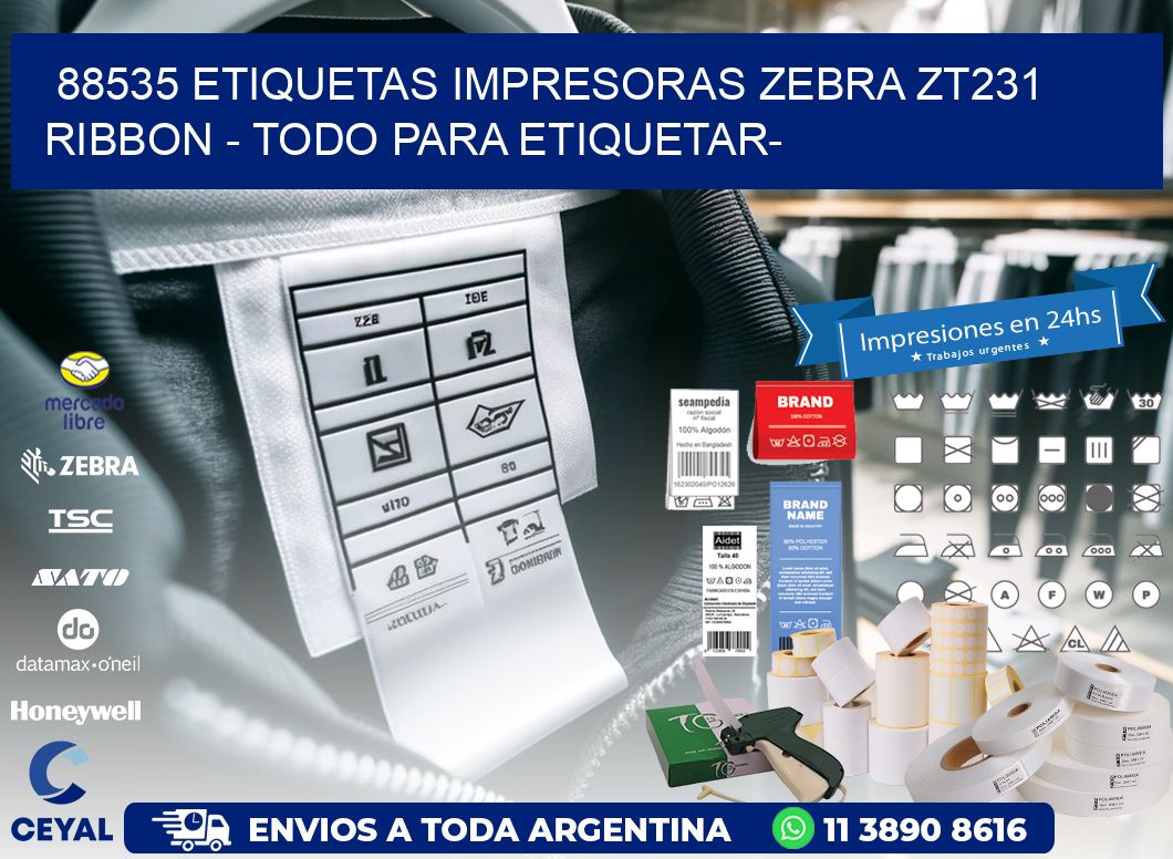 88535 etiquetas impresoras zebra zt231 ribbon - Todo para Etiquetar-