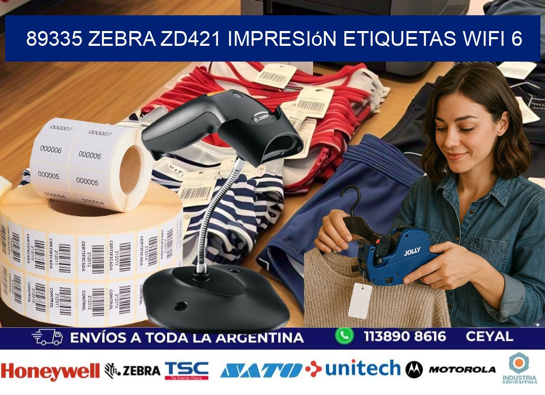 89335 Zebra ZD421 impresión etiquetas WiFi 6