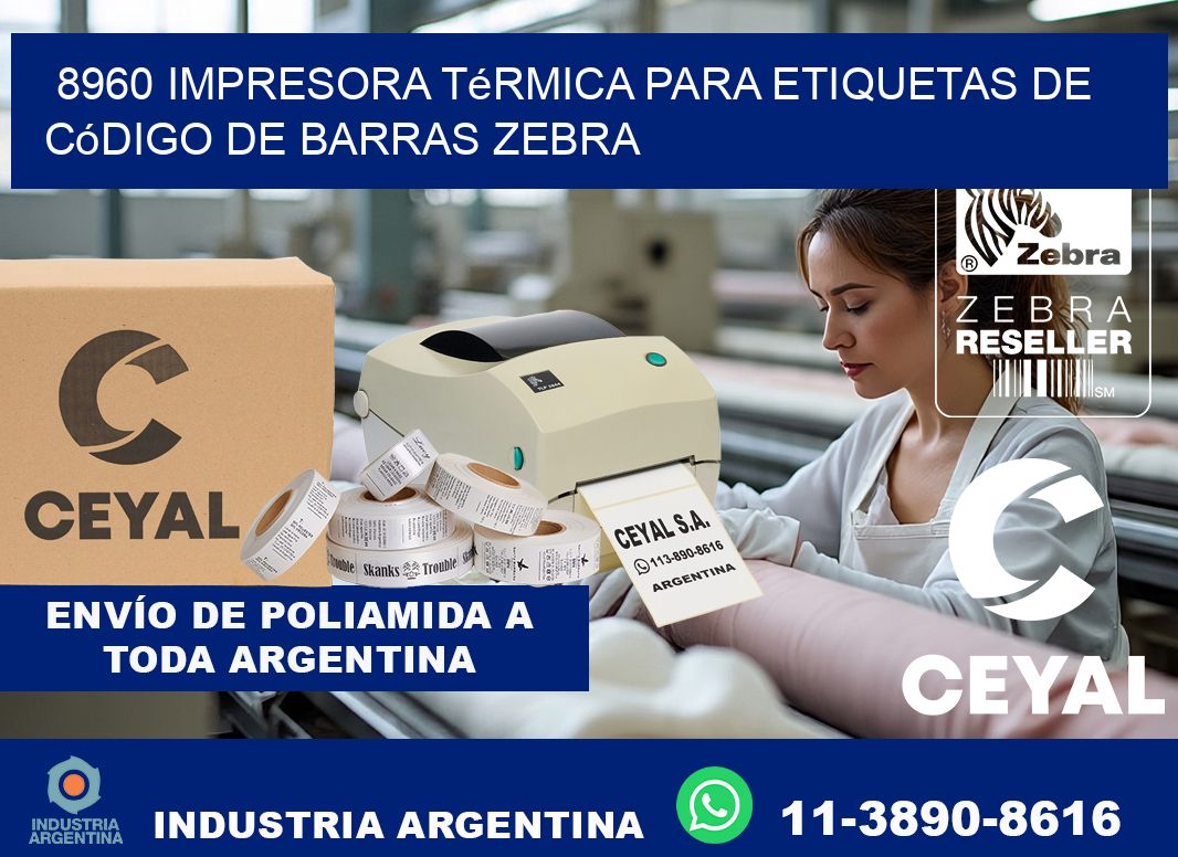 8960 impresora térmica para etiquetas de código de barras Zebra