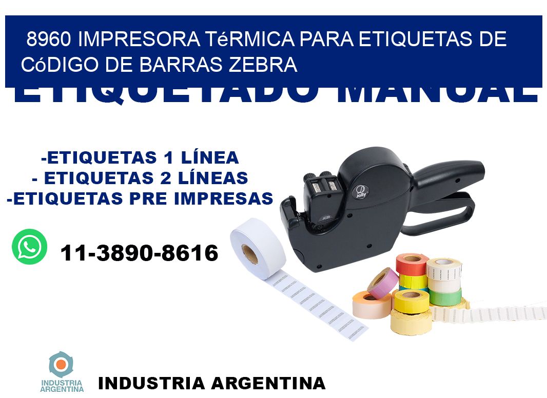 8960 impresora térmica para etiquetas de código de barras Zebra