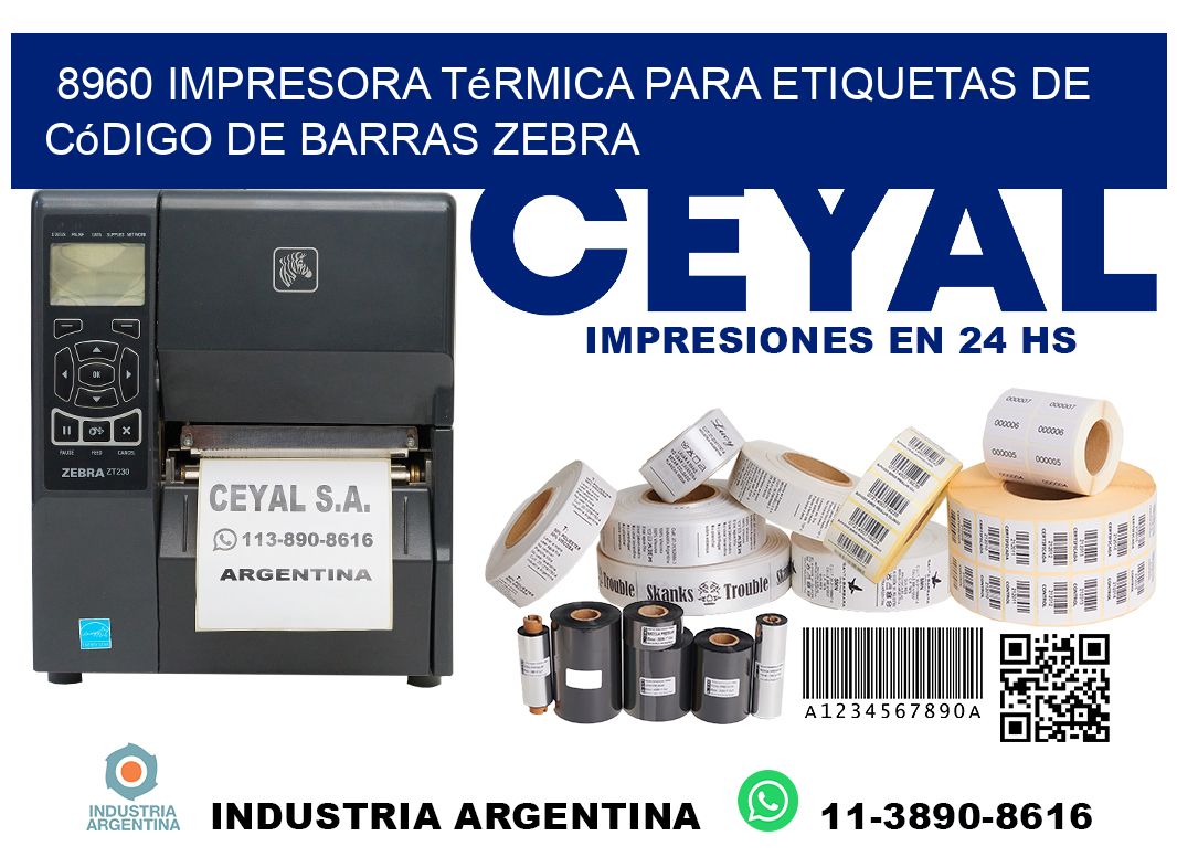 8960 impresora térmica para etiquetas de código de barras Zebra