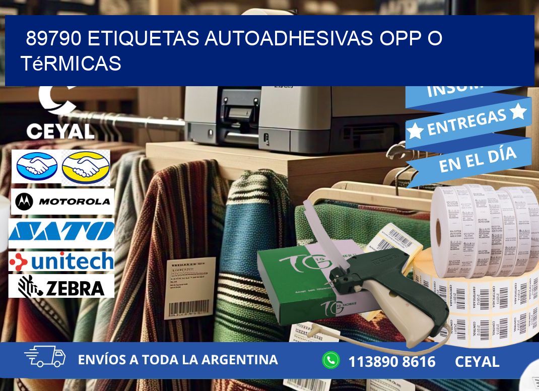 89790 etiquetas autoadhesivas opp o térmicas