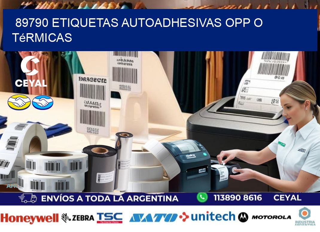 89790 etiquetas autoadhesivas opp o térmicas