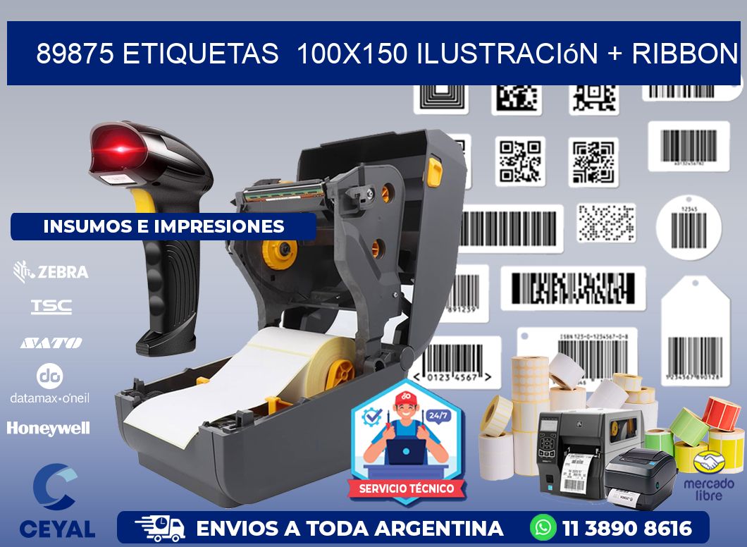 89875 etiquetas  100x150 ilustración + ribbon