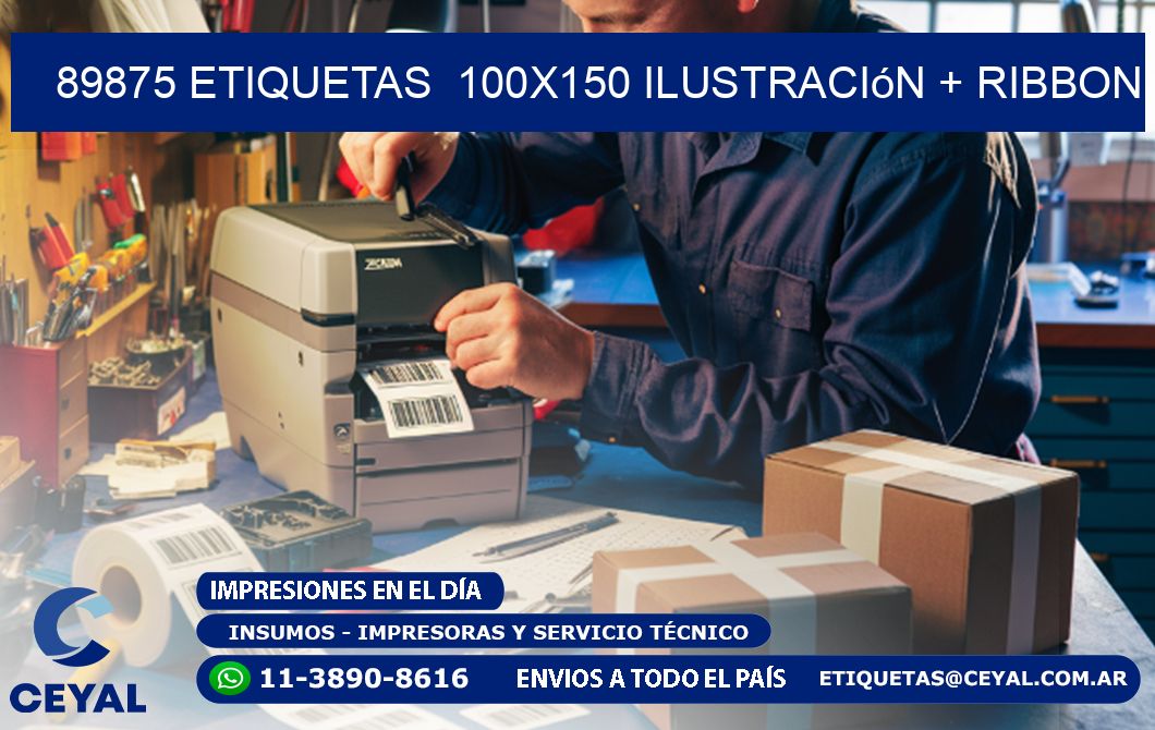 89875 etiquetas  100x150 ilustración + ribbon