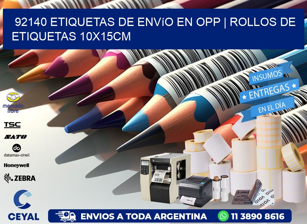92140 Etiquetas de envío en opp | Rollos De Etiquetas 10x15CM