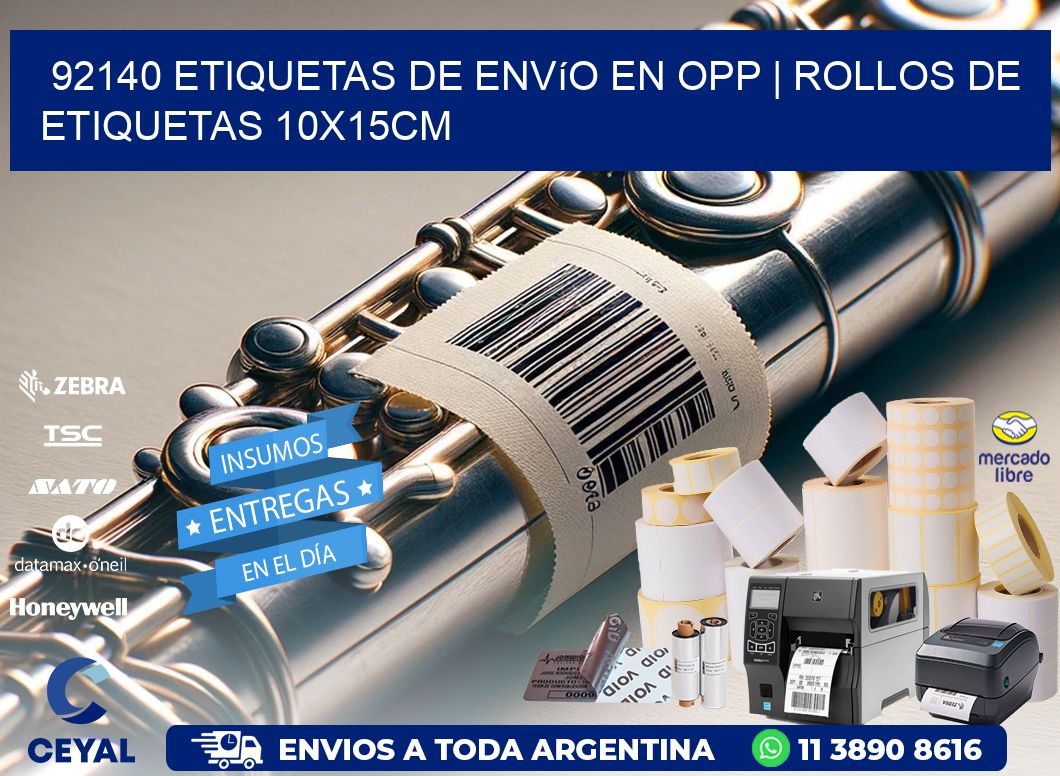 92140 Etiquetas de envío en opp | Rollos De Etiquetas 10x15CM