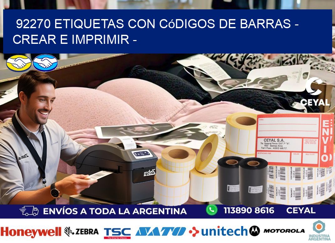 92270 etiquetas con códigos de barras - Crear e imprimir -