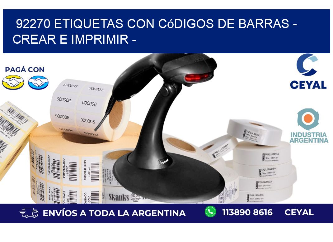 92270 etiquetas con códigos de barras - Crear e imprimir -